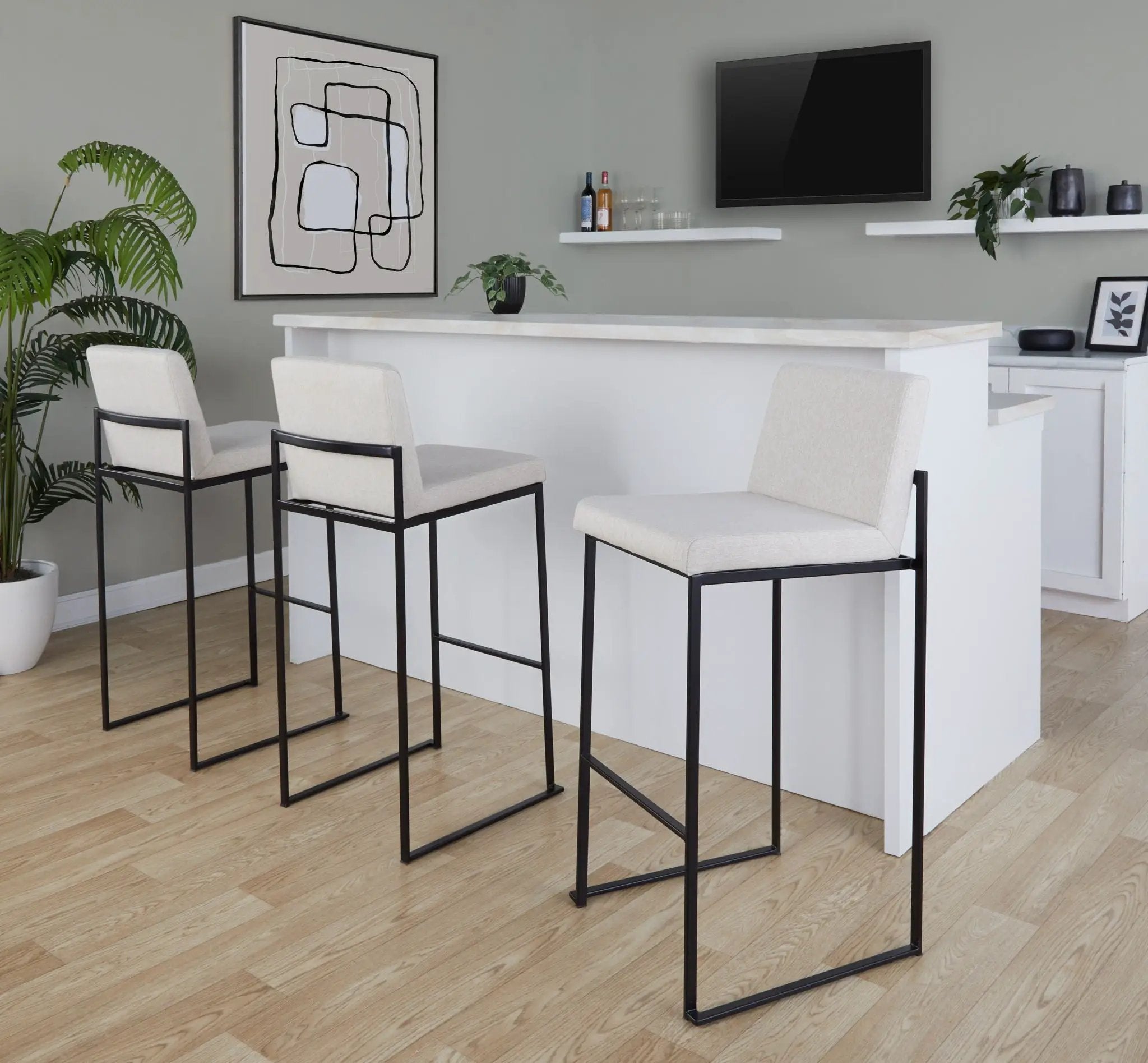 Fuji - Contemporary High Back Barstool Elegant Design by Unique Piece Furniture