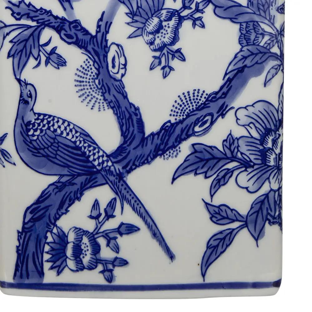 13x25' Blue and White Ceramic Vase Lamp by HouseOfZazla