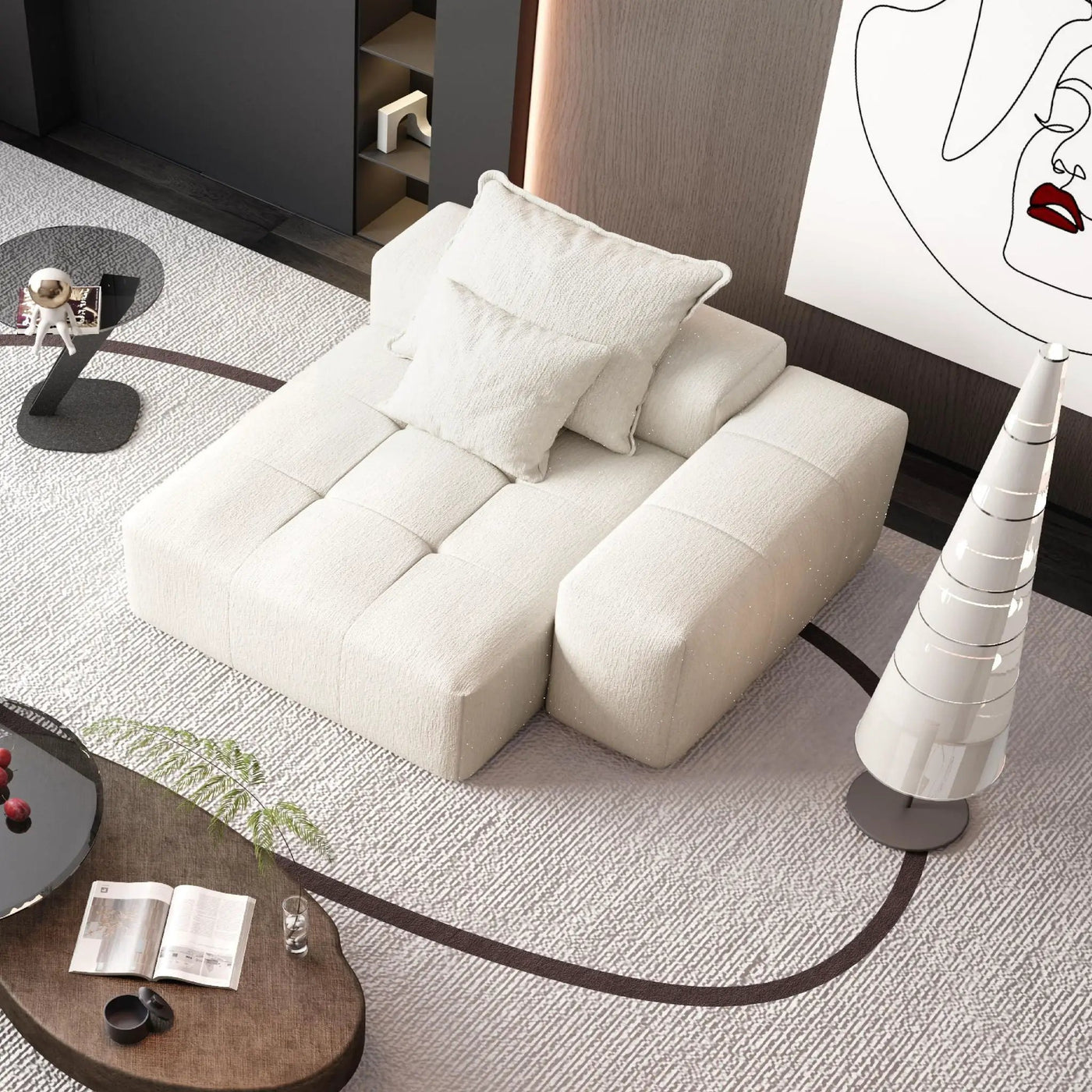 Modern Oversized Modular Sectional Sofa with Sparkling Chenille Fabric by HouseOfZazla