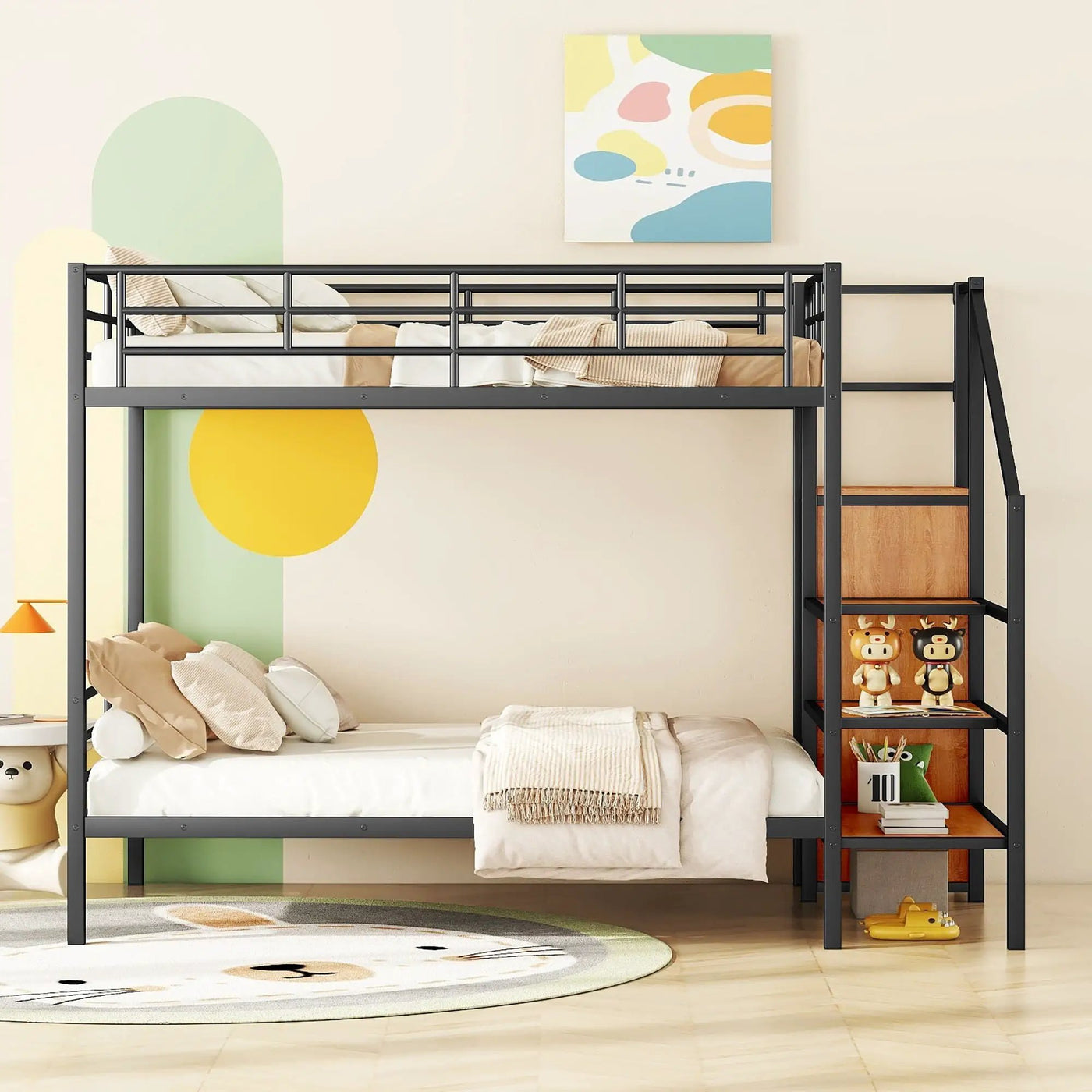 Bunk Bed With Lateral Storage Ladder And Wardrobe by Unique Piece Furniture