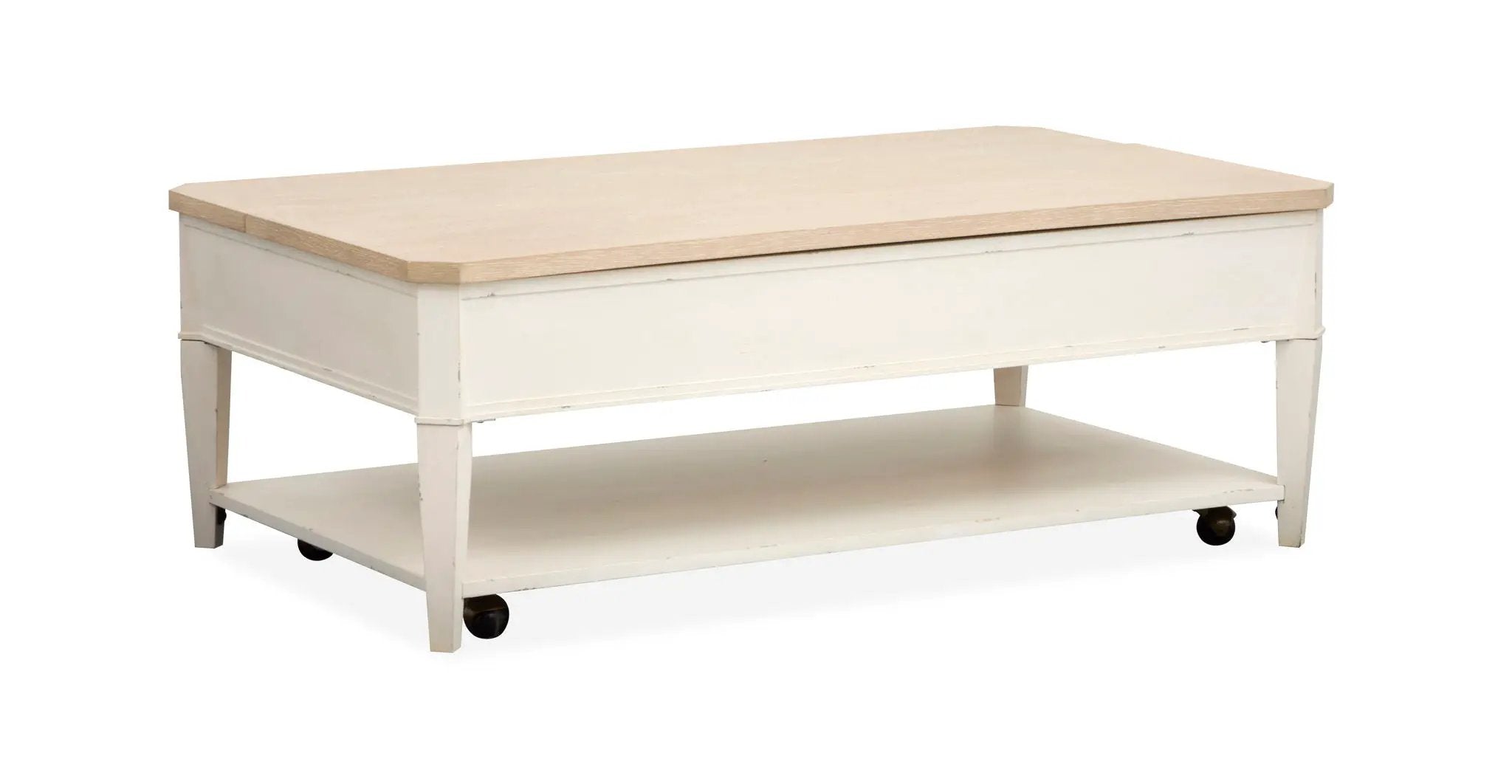Echo Isles - Lift Top Storage Cocktail Table With Casters - Sea Pearl And Driftwood by Unique Piece Furniture