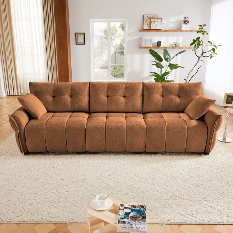 Modern Sofa & Pillows, Textured Cover, High Rebound Cushions by HouseOfZazla