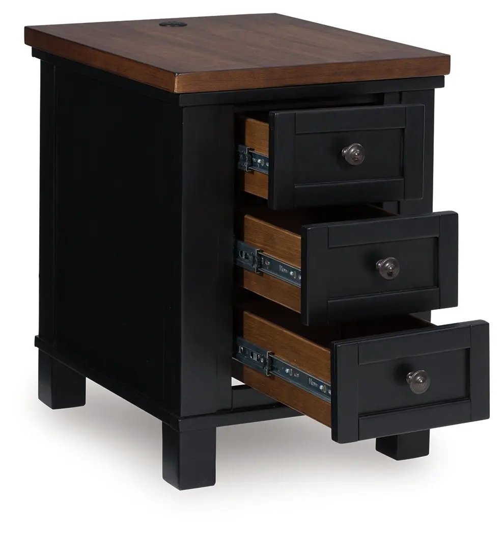 Wildenauer - Chair Side End Table - Brown / Black by Unique Piece Furniture