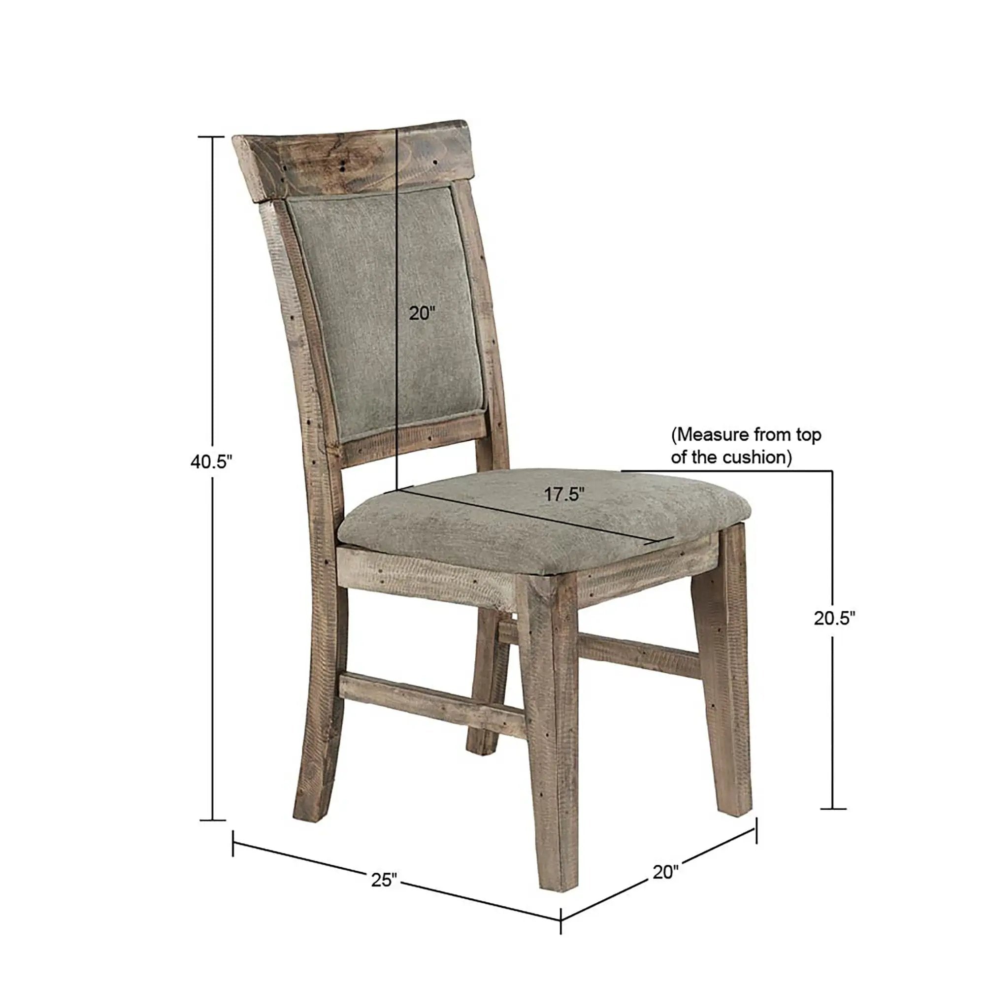 Dining Side Chair Set With Cushioned Back And Seat (Set of 2) - Weathered Gray / Natural by HouseOfZazla