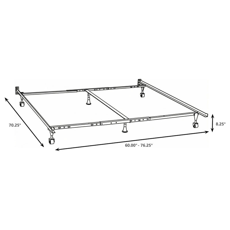 Deverton - Queen / Eastern King / California King Bed Frame With Center Support And Adjustable Design - Black by HouseOfZazla