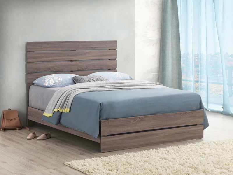 Brantford Wood Eastern King Panel Bed Barrel Oak by Unique Piece Furniture