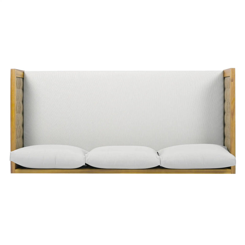 Claremont 3 Seater Daybed Teak Acacia Wood Water Resistant Cushions by HouseOfZazla