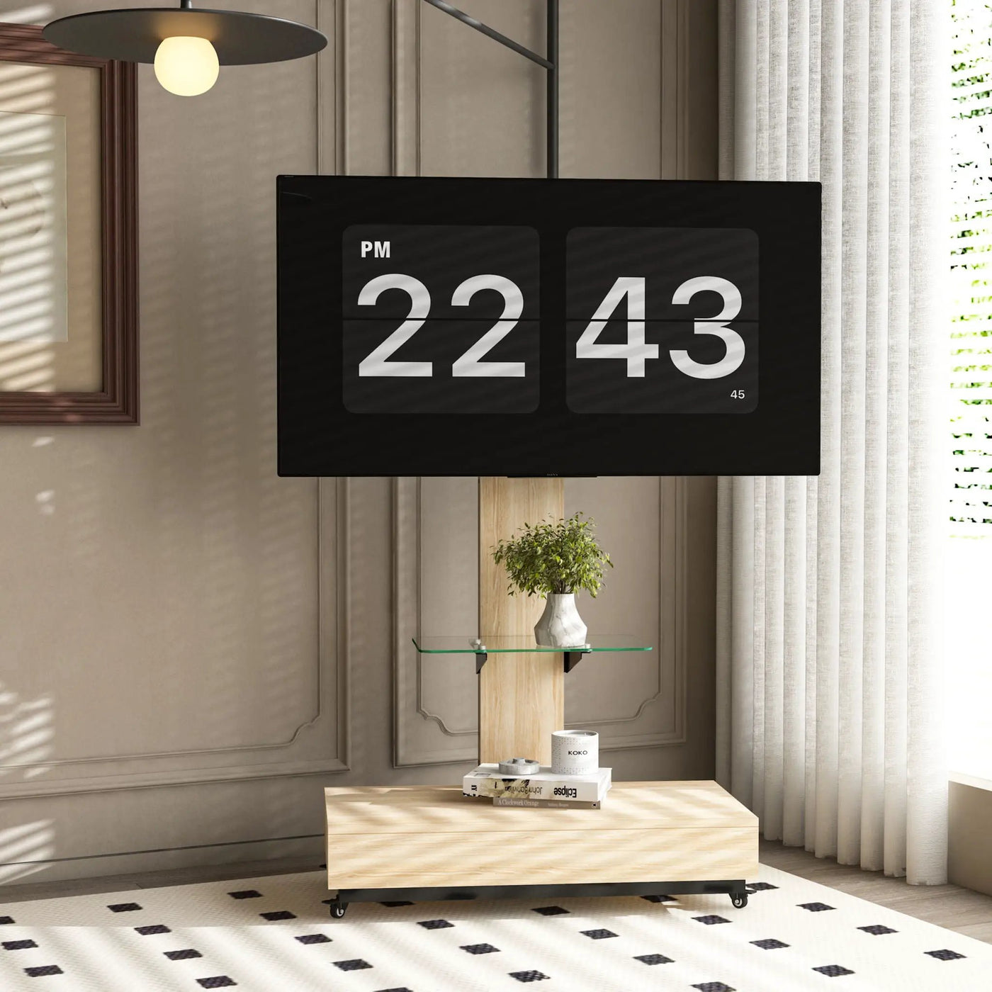 Adjustable Height Mobile TV Cart by HouseOfZazla