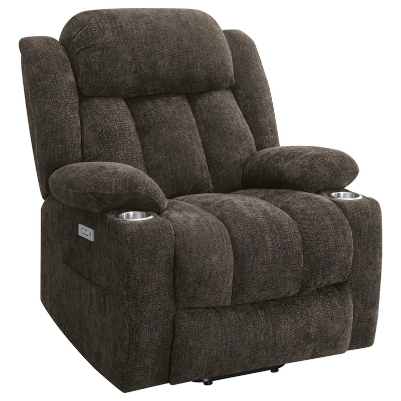 Beca - Upholstered Power Lift Recliner With Cupholders And USB Charging by Unique Piece Furniture