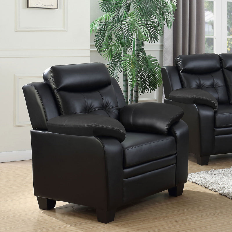 Winchell - Upholstered Padded Arm Tufted Accent Chair - Black by HouseOfZazla