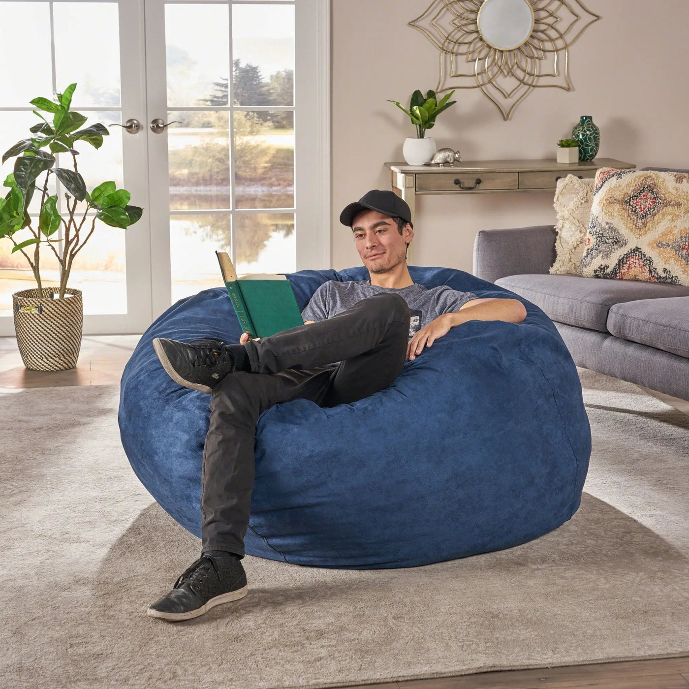 Comfortable High Density Shredded Foam Bean Bag Chair With Removable Cover by HouseOfZazla