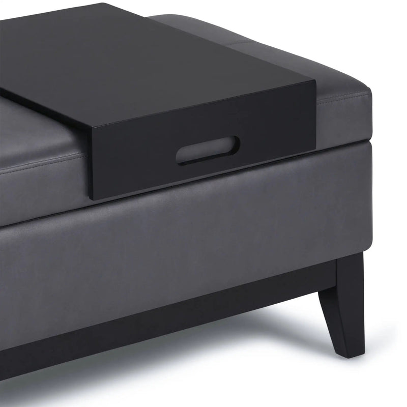 Oregon - Contemporary Storage Ottoman Bench With Tray by HouseOfZazla