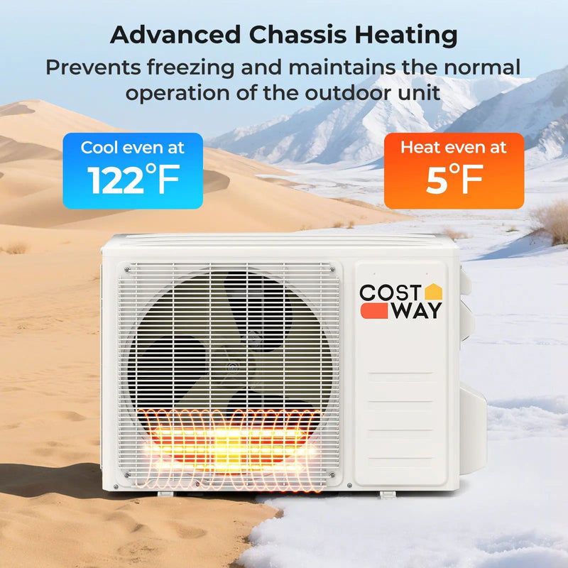 11500 BTU 115V Mini Split Air Conditioner and Heater Pump System Wifi Enabled by DirectDeals