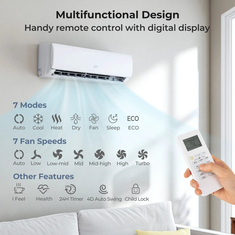 11500 BTU 208/230V Mini Split Air Conditioner and Heater Pump System by DirectDeals