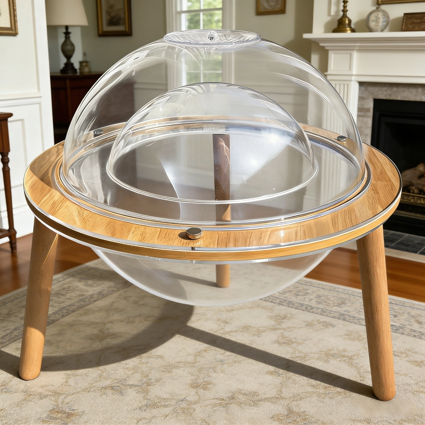 Large Cat Cave with 360° Immersive Cat TV and Wooden Legs by HouseOfZazla