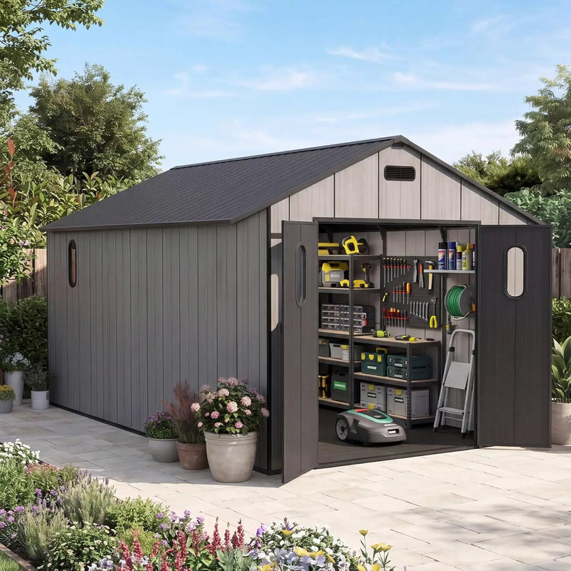 8x16ft Resin Outdoor Storage Shed by HouseOfZazla