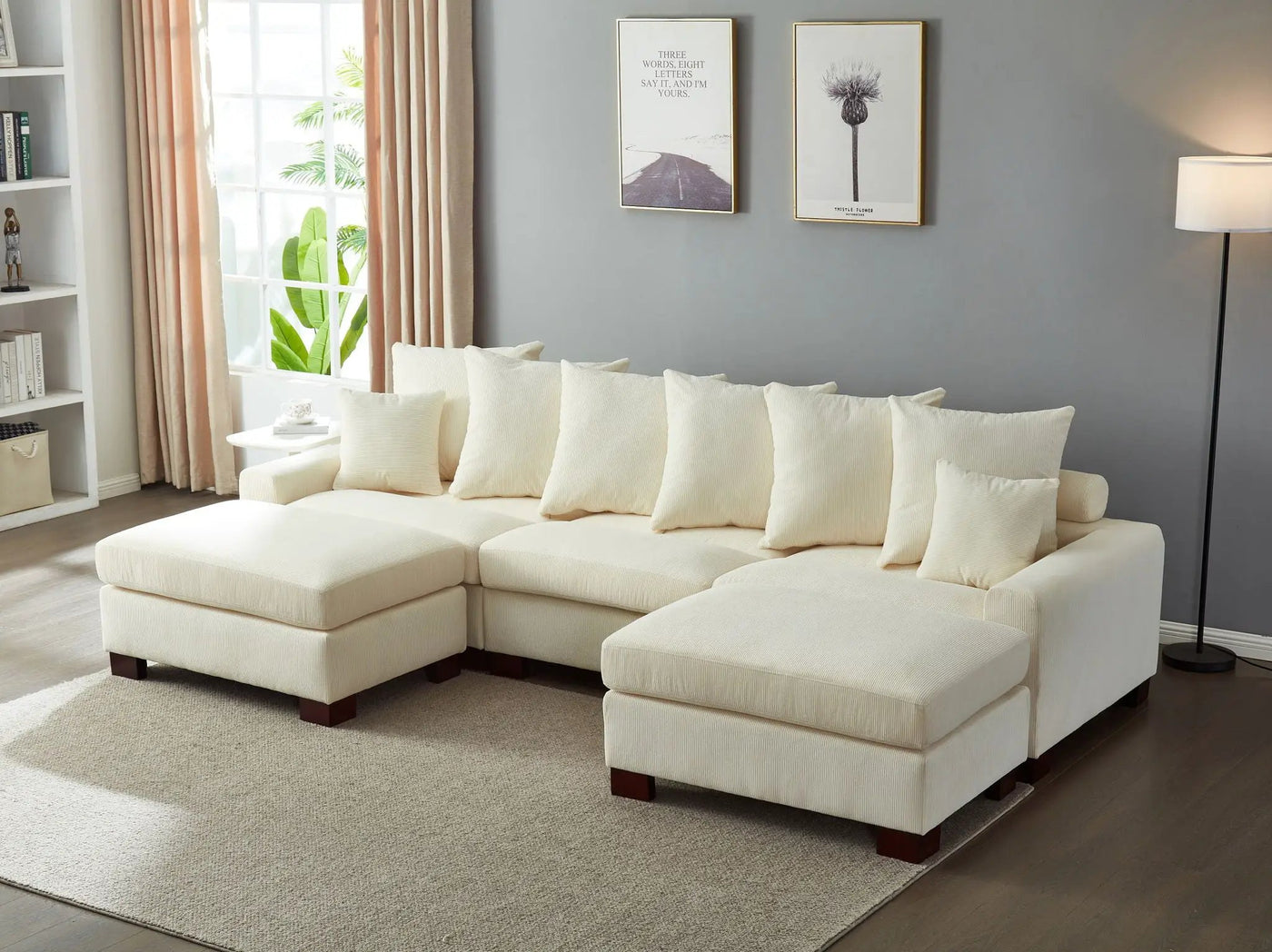 5 Seater Oversized Convertible L & U Shaped Couch by HouseOfZazla