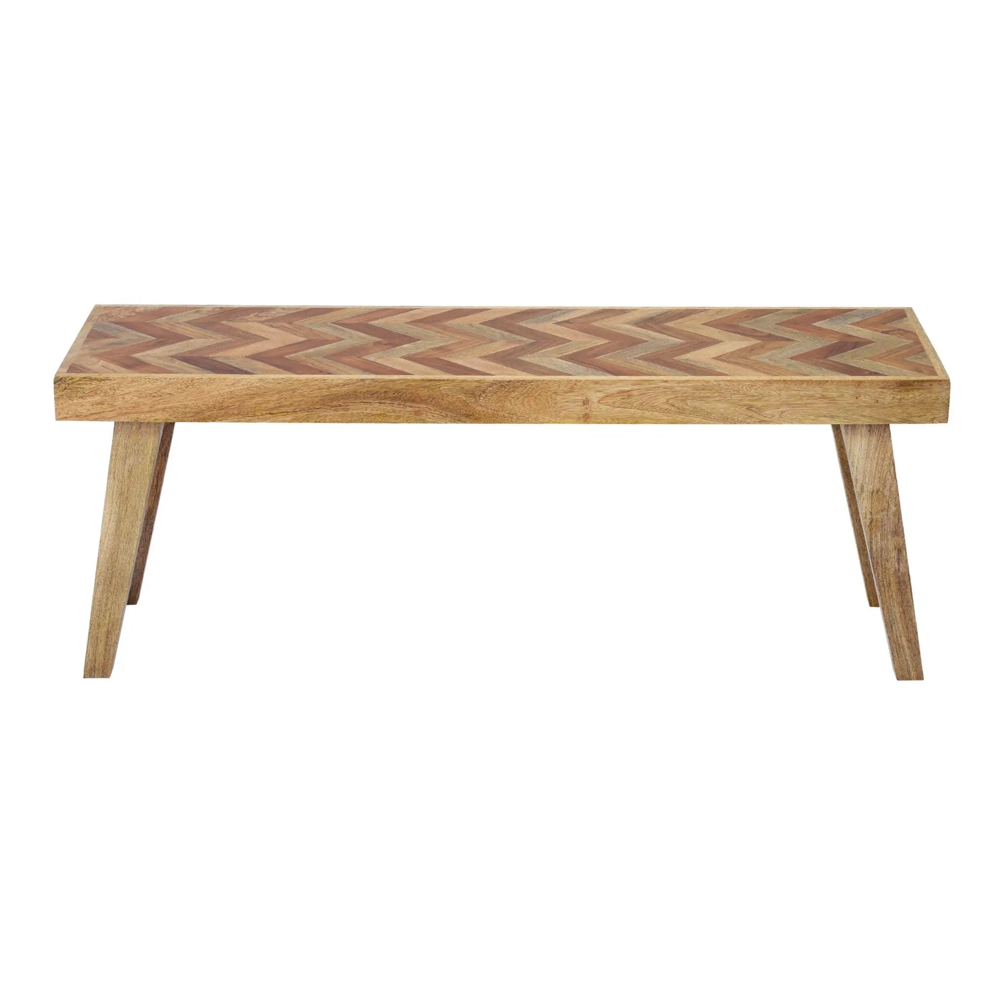 Artisan Handcrafted Mango Wood Bench Rustic Boho Style - Natural by HouseOfZazla