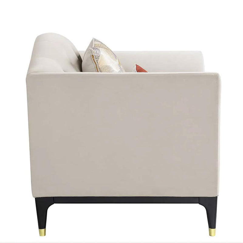 Tayden - Loveseat With 4 Pillows - Beige Velvet by Unique Piece Furniture