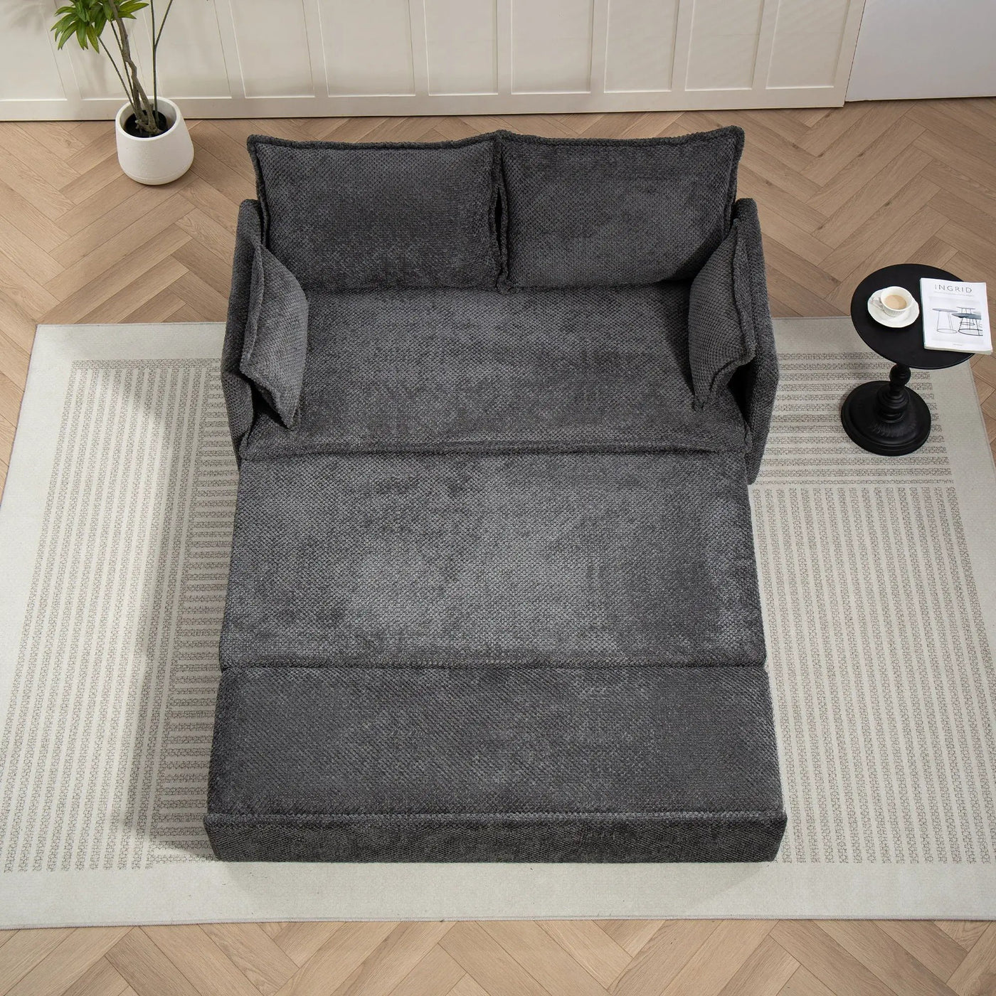 Pull Out Sofa Bed, Convertible Sleeper Sofa Couch, Side Storage, And USB / C - Type Charging Ports Chair by Unique Piece Furniture