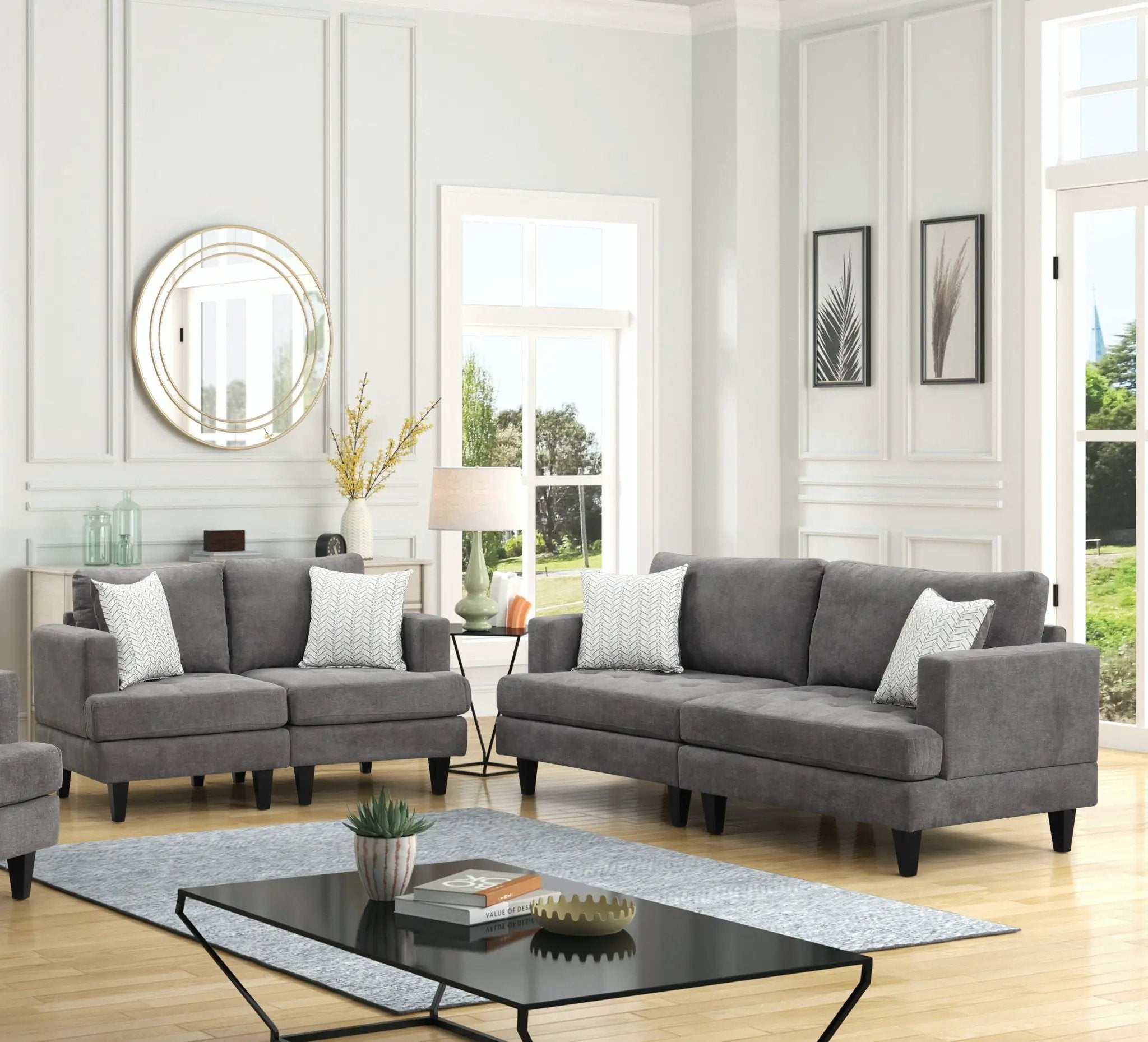Callaway - Comfort Living Room Set With Throw Pillows by HouseOfZazla
