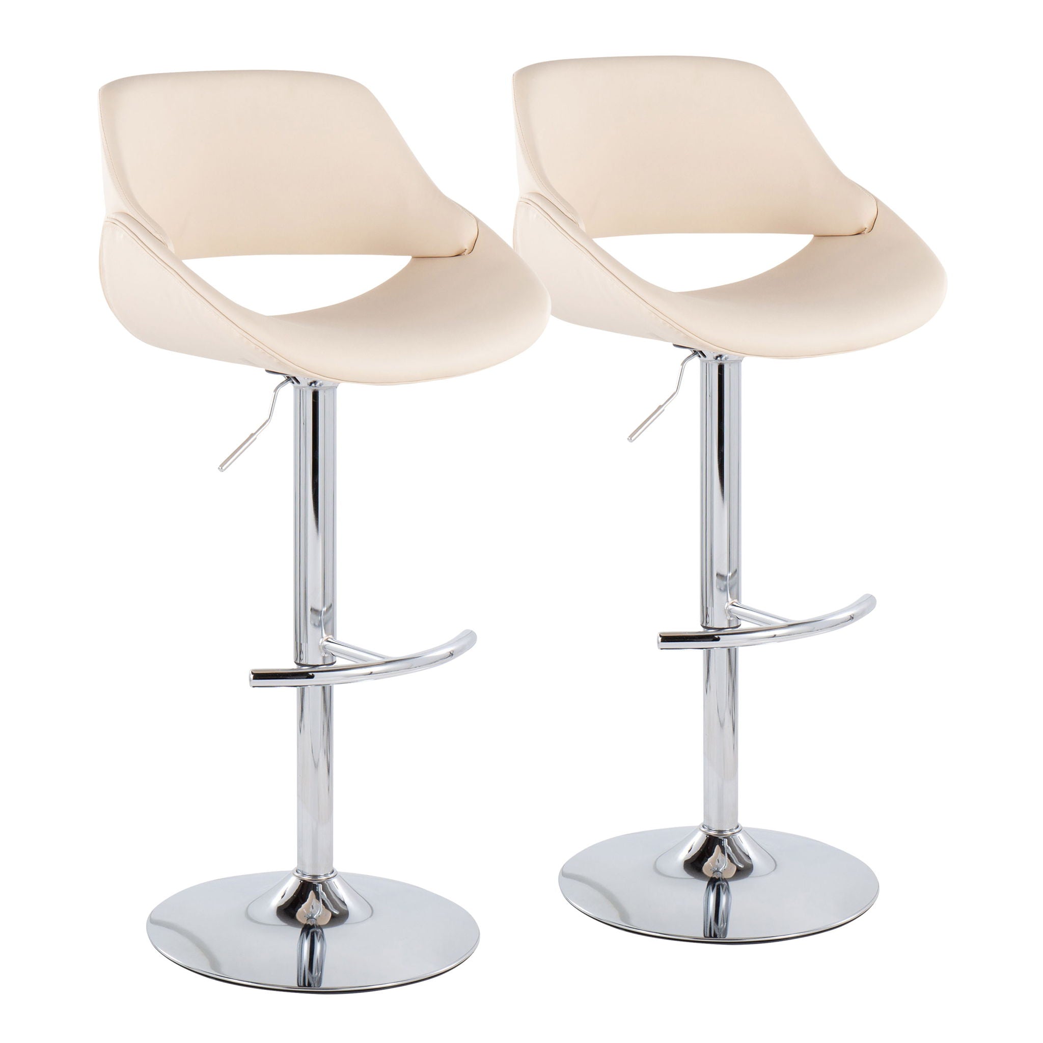 Fabrico - Contemporary Adjustable Bar Stool With Rounded T Footrest (Set of 2) by Unique Piece Furniture