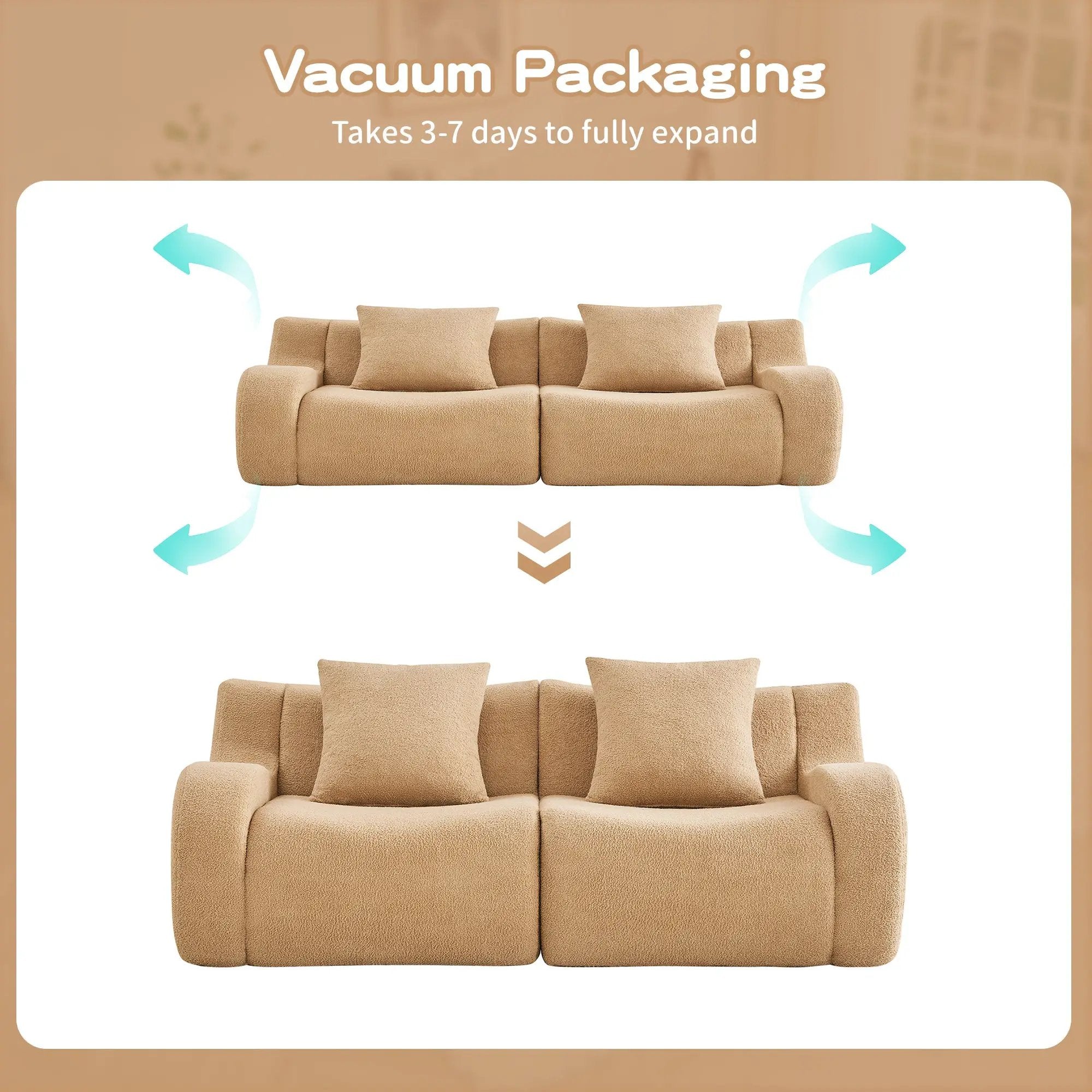 Soft Teddy Fabric Boneless Sofa by HouseOfZazla