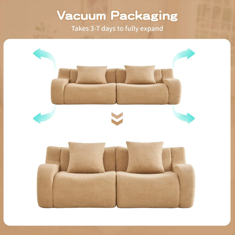 Soft Teddy Fabric Boneless Sofa by HouseOfZazla