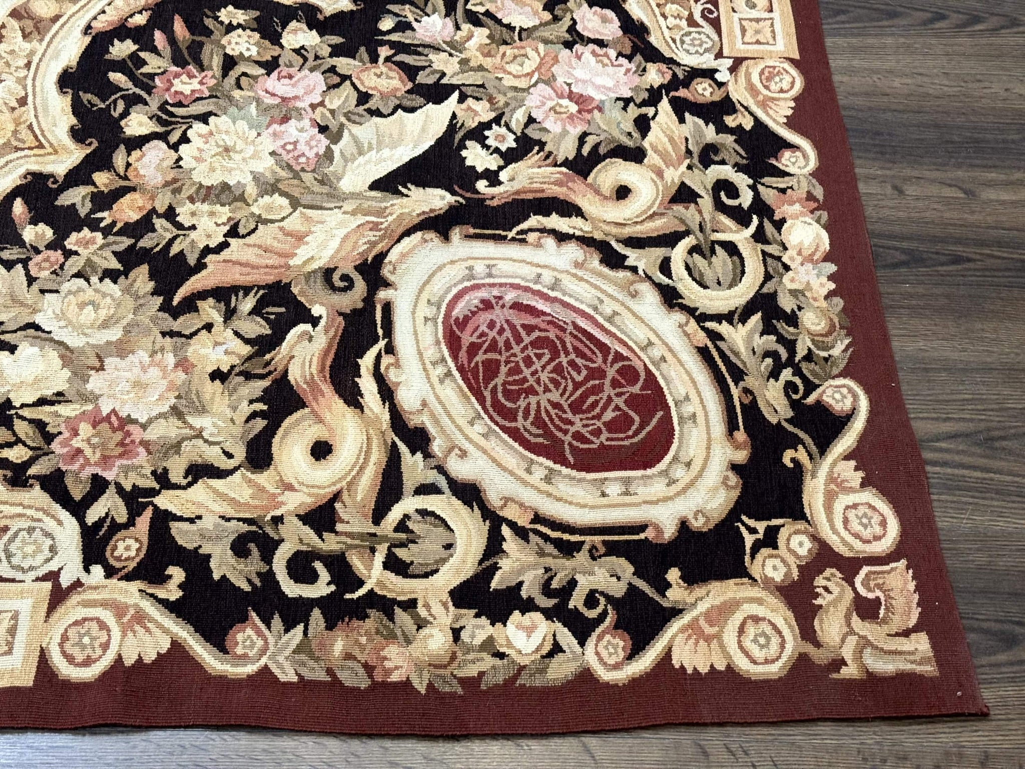 French Aubusson Rug 9x12 - European Design Flatweave Carpet by Jewel Rugs