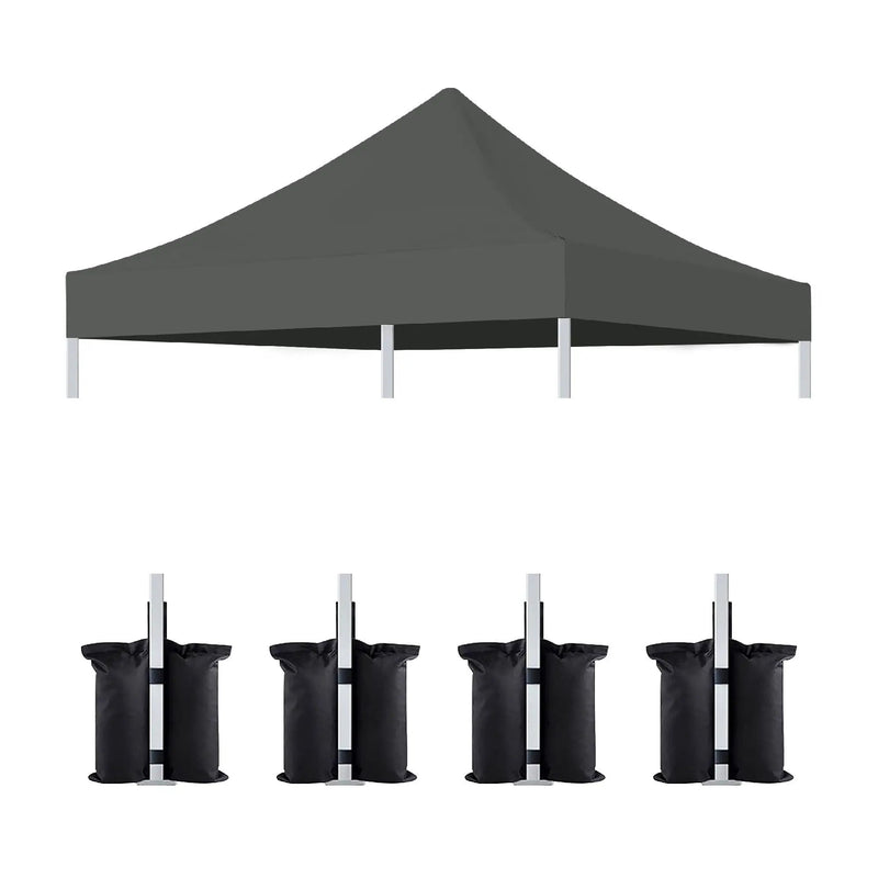 Canopy Replacement Top With 4 Pack W8 Bags, Pop Up Tent Cover Only, Frame Not Included by Unique Piece Furniture