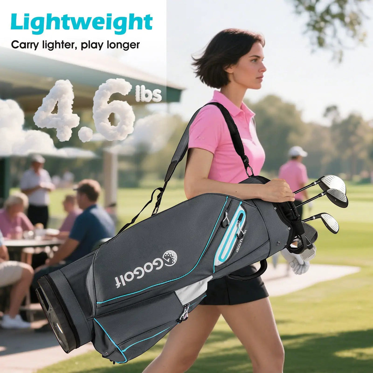 Golf Cart Bag Lightweight Portable Golf Club Organizer Bag, photo 9 of 16
