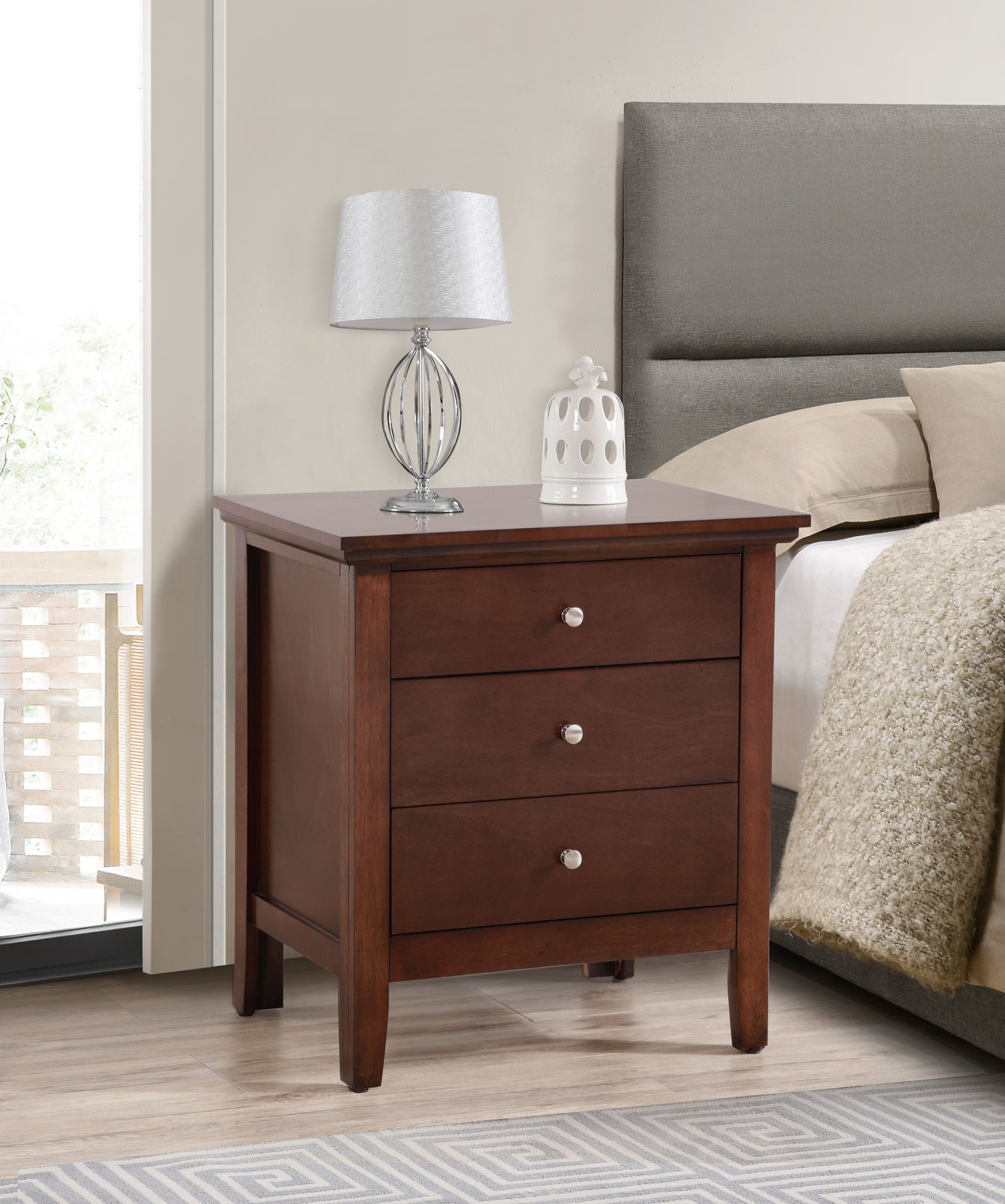 Hammond - 3 Drawer Nightstand - Cappuccino by Unique Piece Furniture