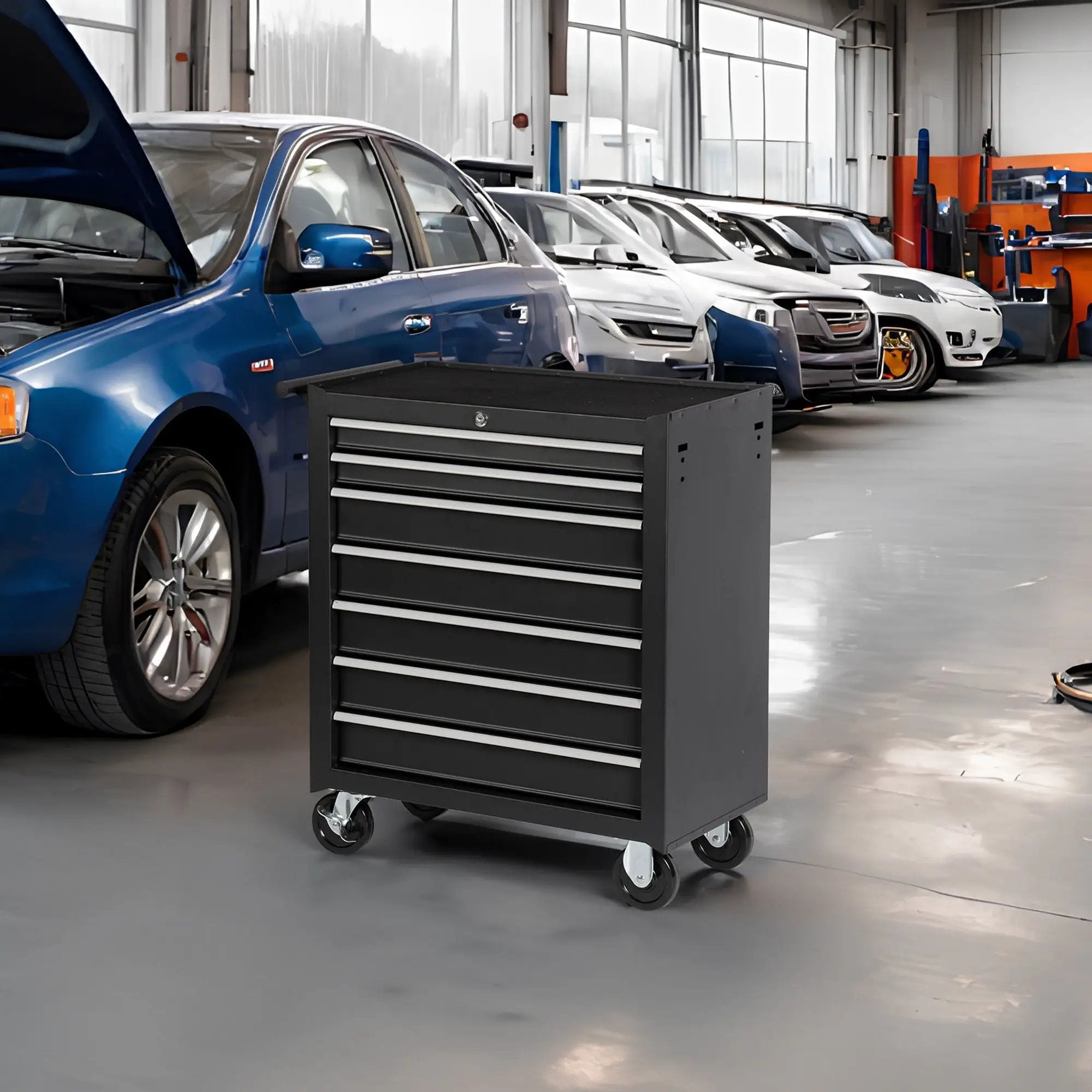 7 Drawer Rolling Tool Chest With Wheels, Multifunctional Tool Box And Storage by HouseOfZazla