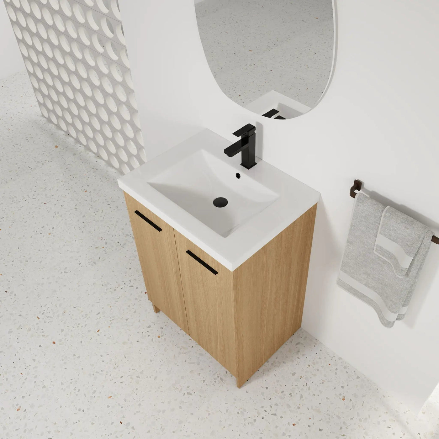 Floating Bathroom Vanity With Sink, Wall Mounted Double Door Storage by Unique Piece Furniture
