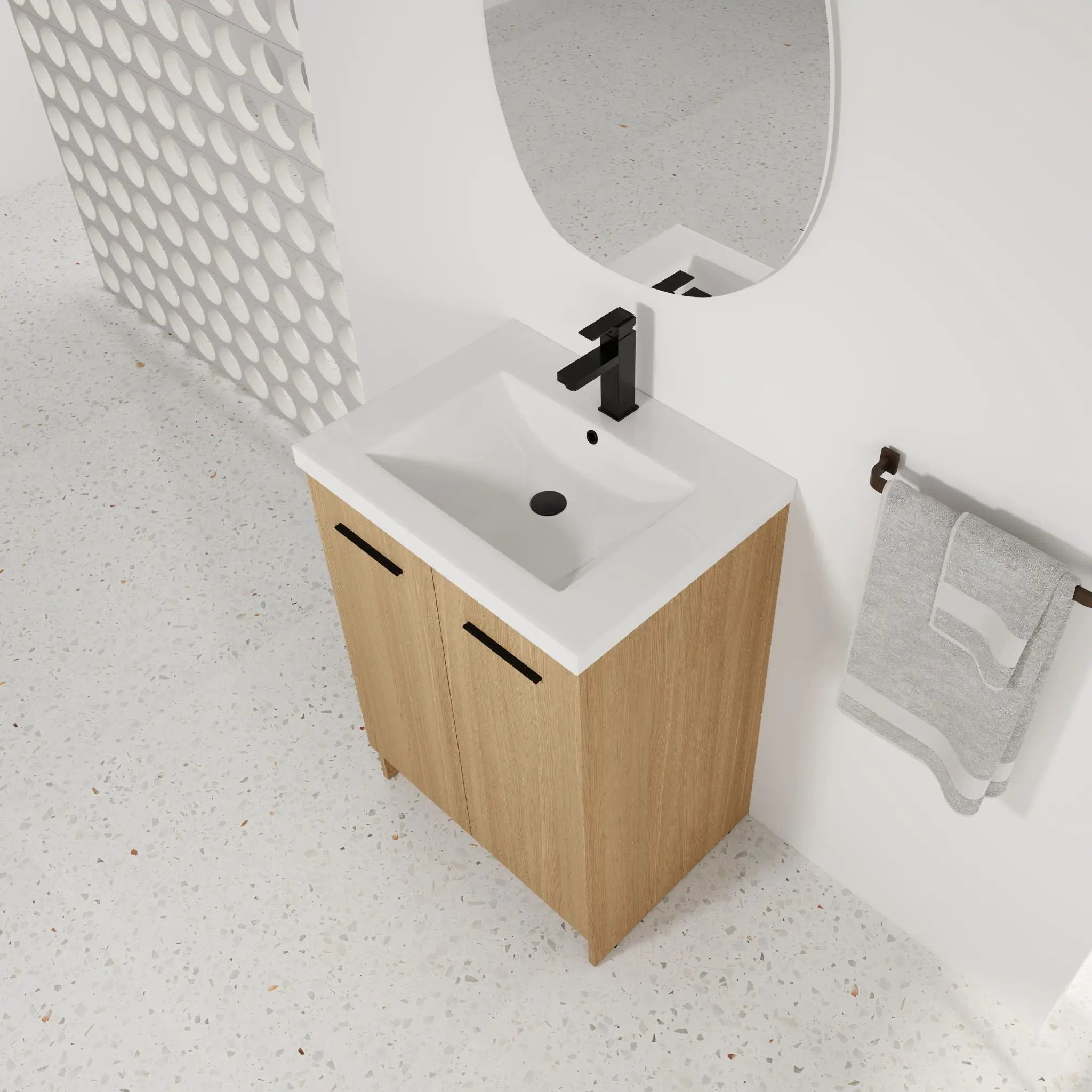 Floating Bathroom Vanity With Sink, Wall Mounted Double Door Storage by Unique Piece Furniture