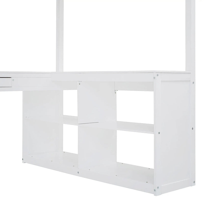 Loft Bed With Drawers, Cabinet, Shelves With Desk by HouseOfZazla