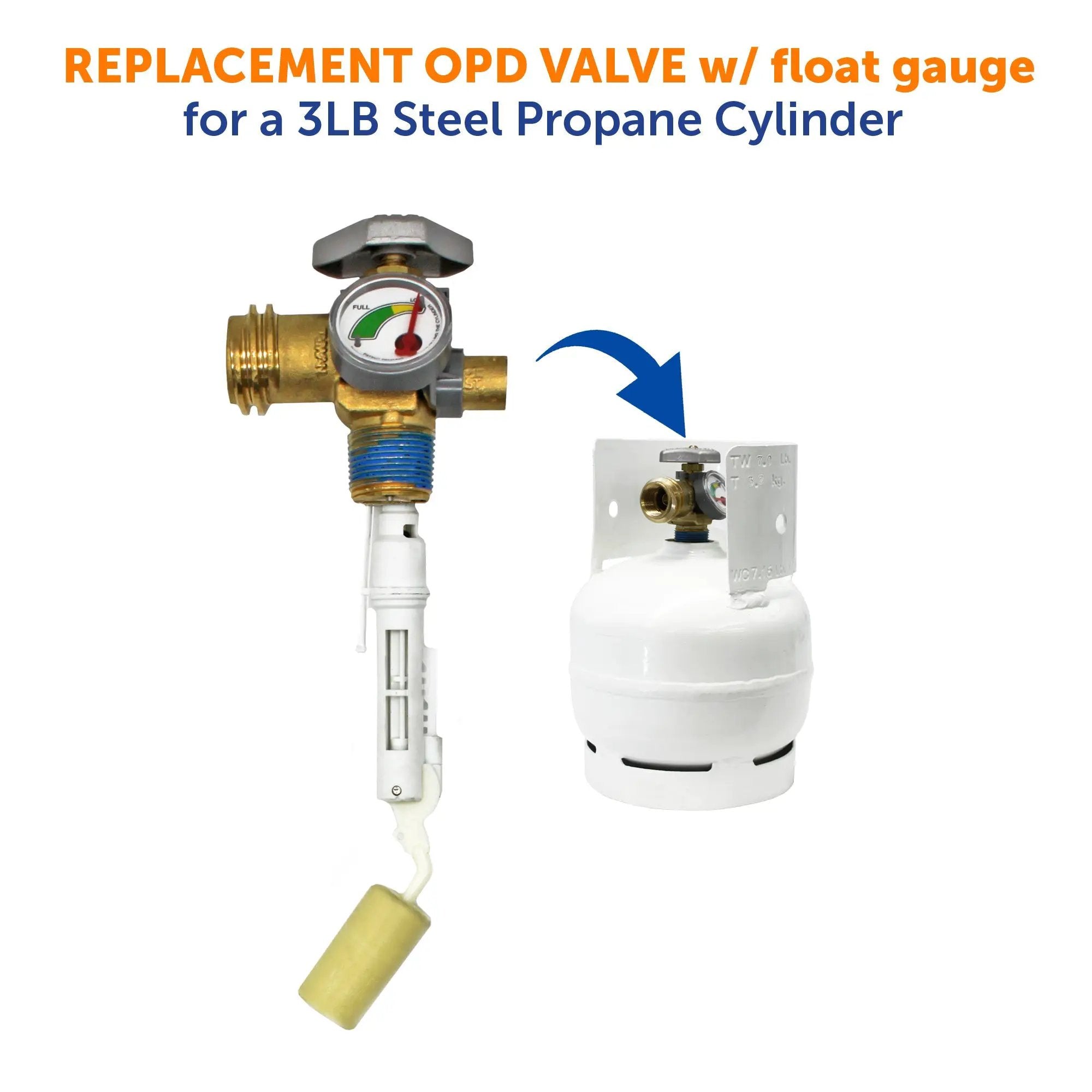 Flame King 3lb OPD Valve with Float Gauge by Flame King Products