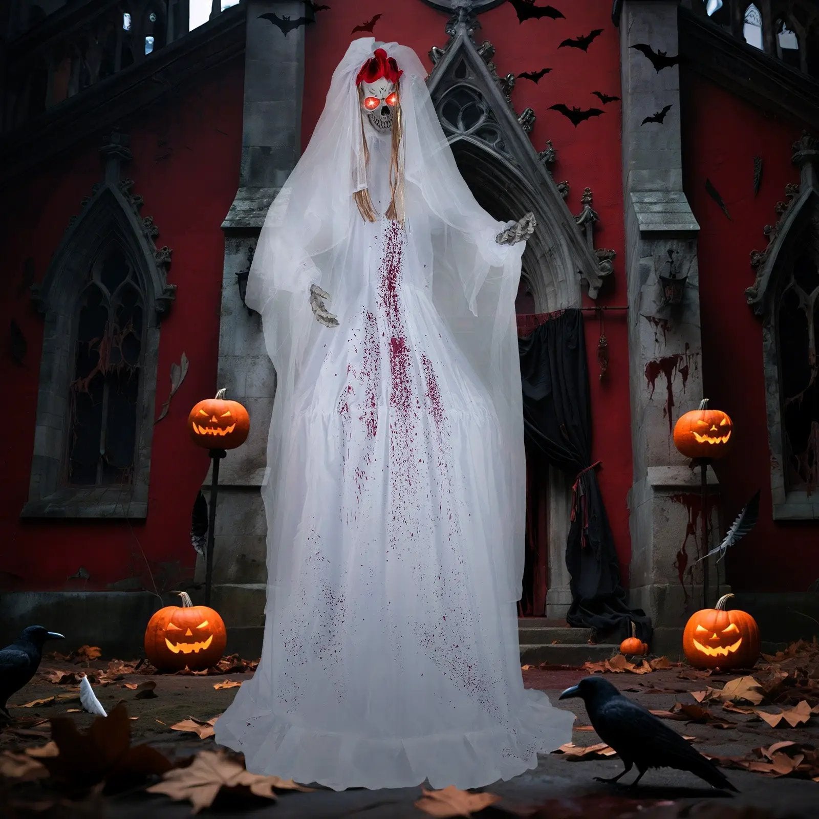 Halloween Animatronic Standing Bride 7.2 FT Haunted House Decoration by DirectDeals