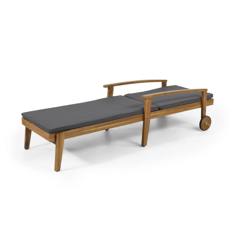 Jason Chaise Lounge Adjustable Acacia Wood Outdoor Furniture by HouseOfZazla