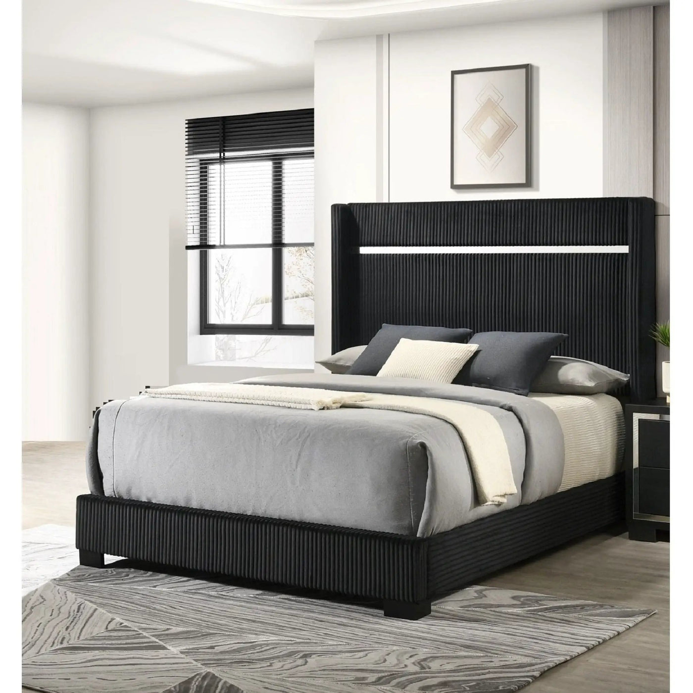 Contemporary Upholstered Bed by Unique Piece Furniture
