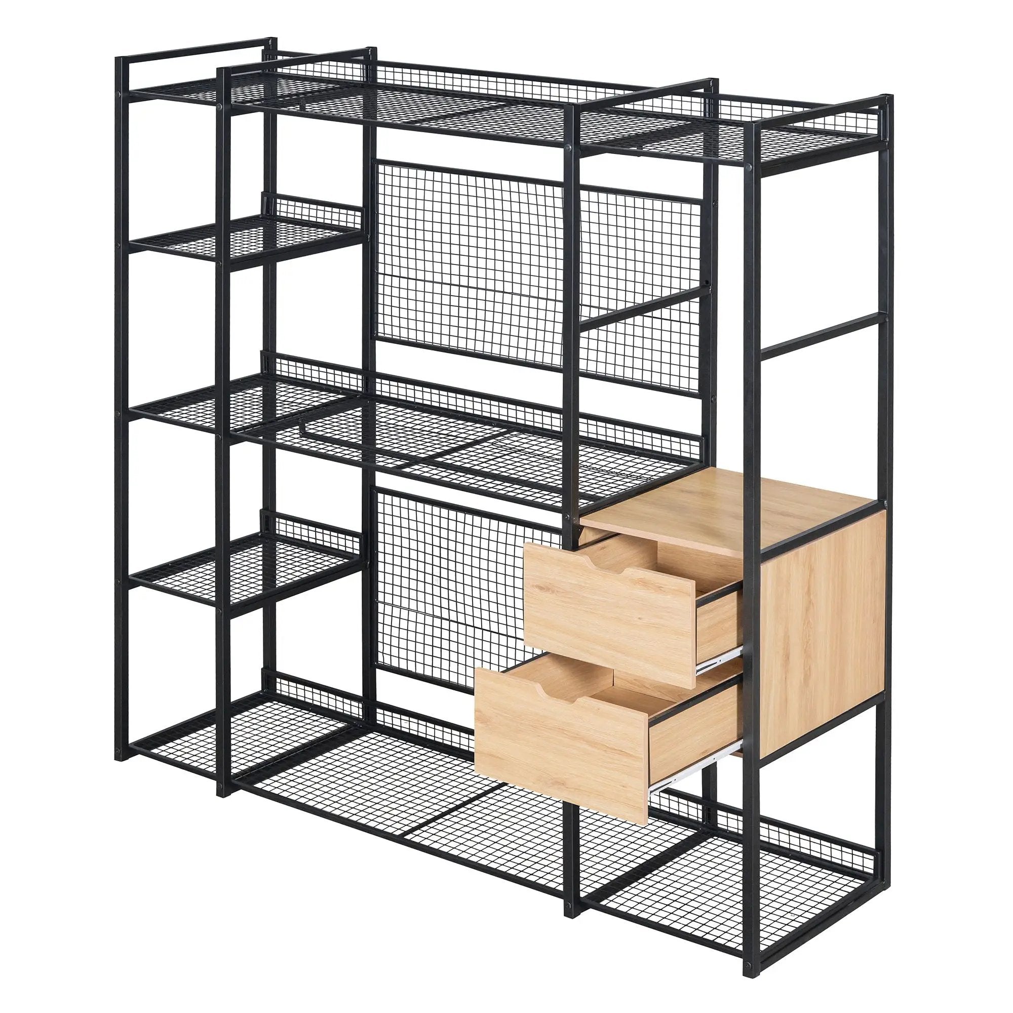 Open Style Wardrobe With Hanging Rails, Shelves And Drawers by HouseOfZazla