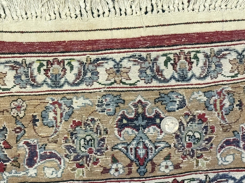 Blue Persian Qum Rug 3.6 x 5, Floral Medallion, Fine 310 KPSI by Jewel Rugs