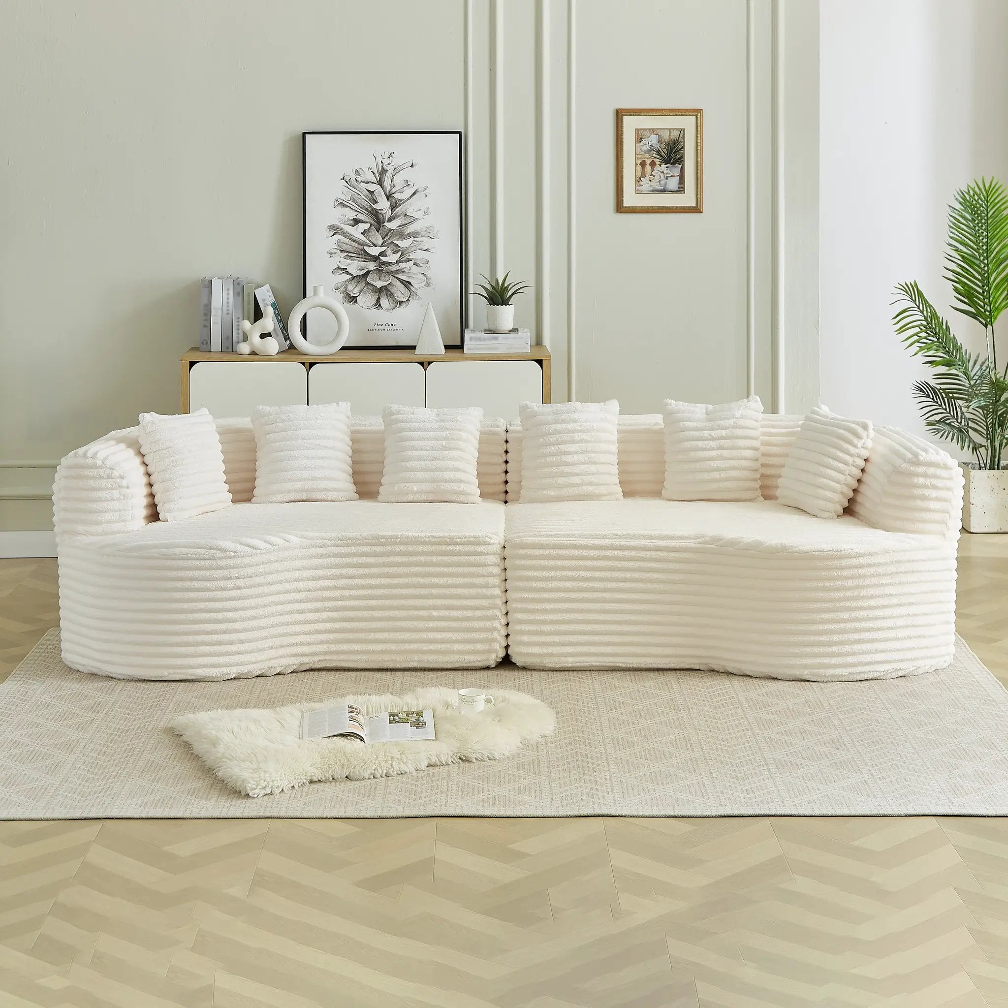 Curved Sectional Sofa - 111.5-inch Oversized Modern Design by HouseOfZazla