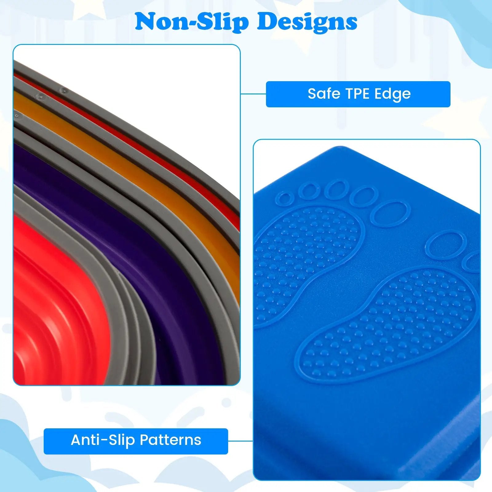 11 Pieces Kids Stepping Stone Square Stackable Indoor Outdoor-Multicolor by DirectDeals