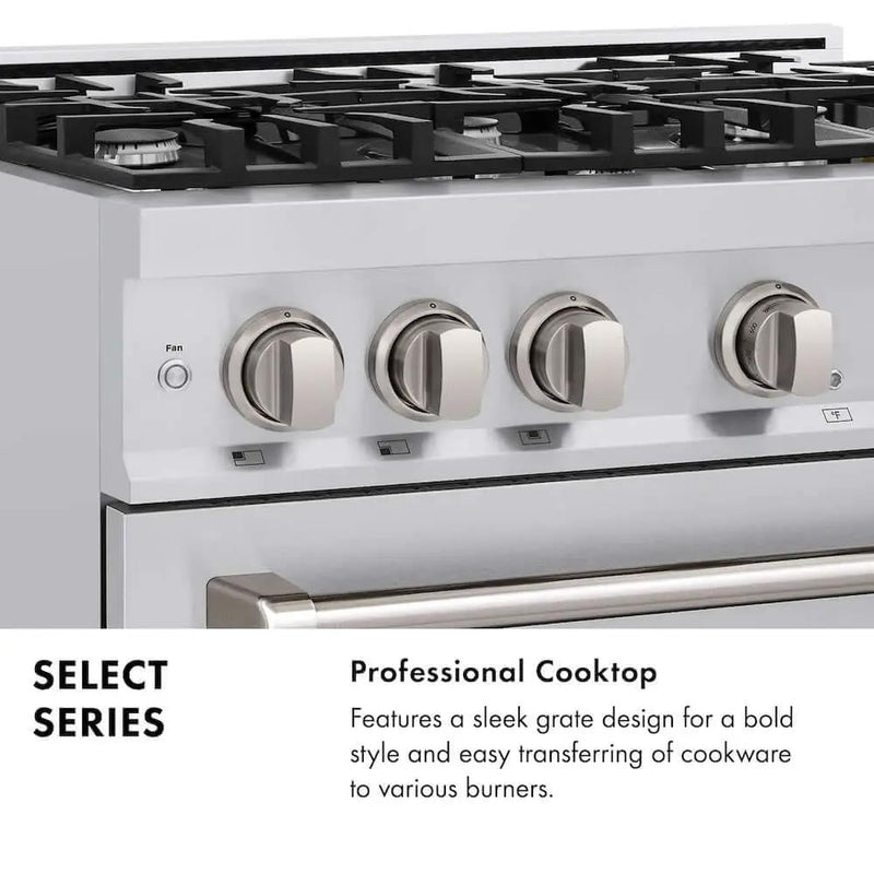ZLINE 36" Select Dual Fuel Range Gas Cooktop Electric Convection Oven Stainless Steel HDR36 by Farmhouse Kitchen and Bath