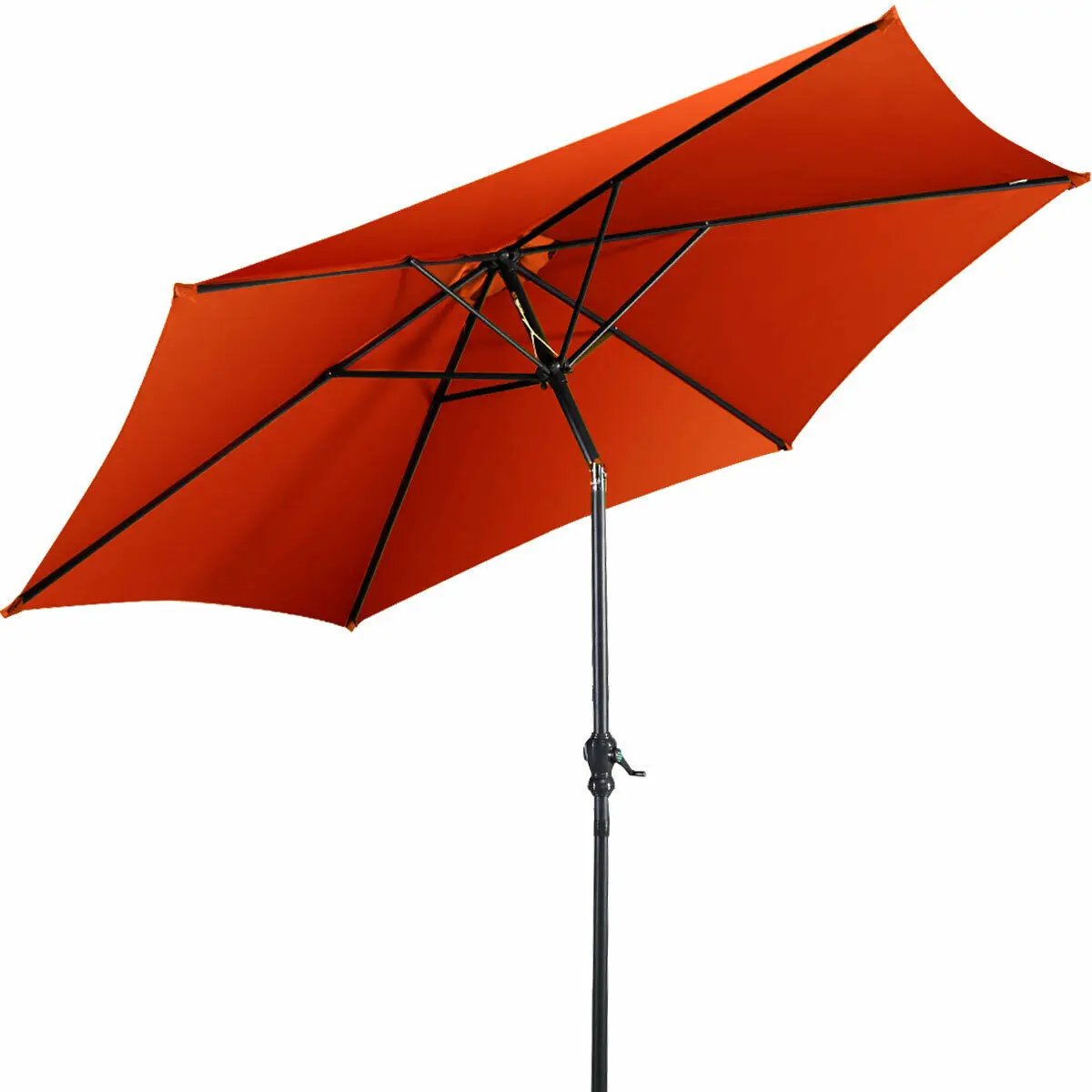9 FT Outdoor Market Patio Table Umbrella Push Button Tilt Crank Lift-gray, photo 10 of 11
