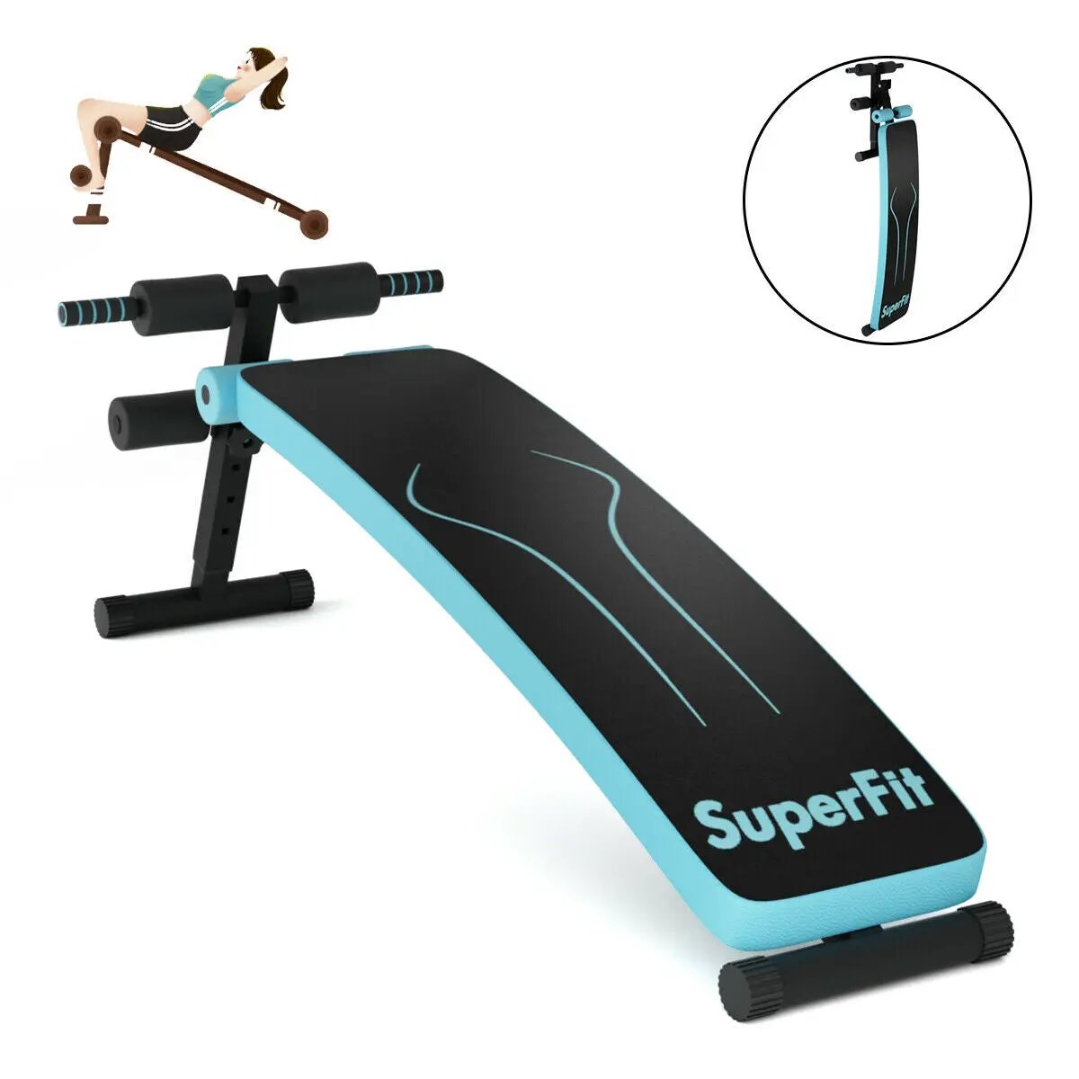 Folding Weight Bench Adjustable Sit-up Board Workout Slant Bench by DirectDeals