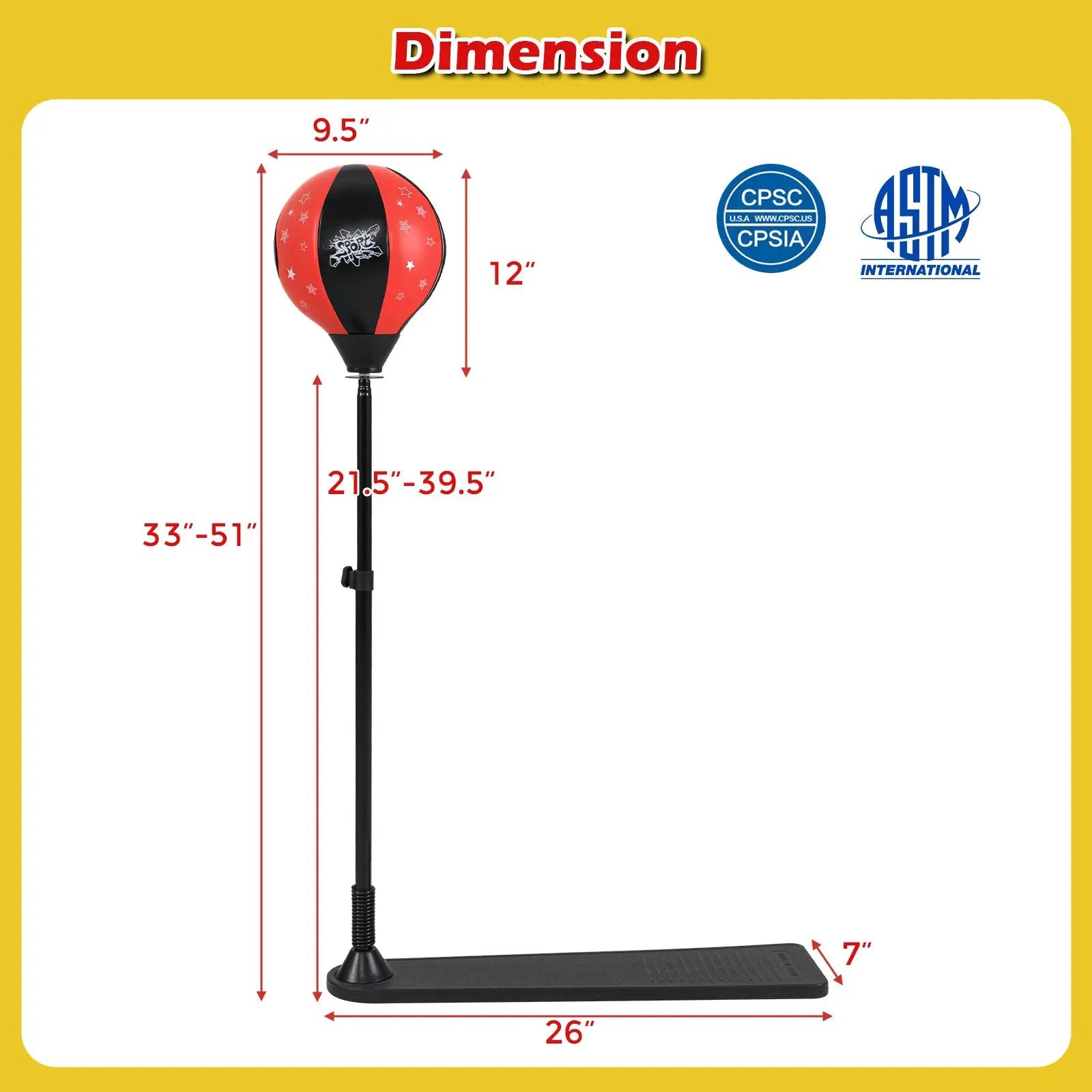 Kids Punching Bag with Adjustable Stand and Boxing Gloves by DirectDeals