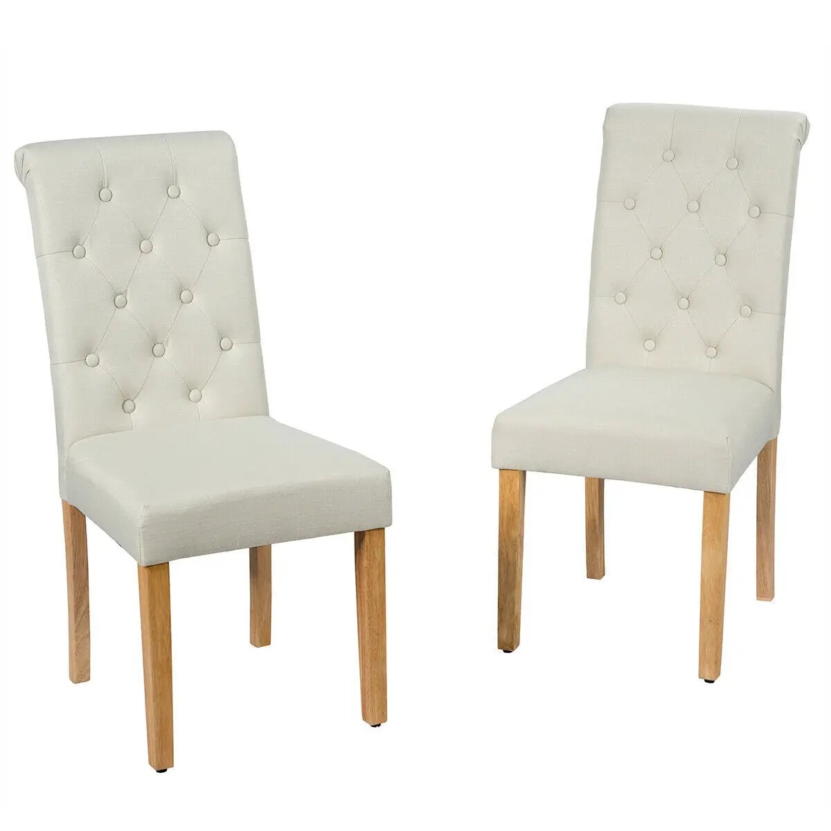 2 Pieces Tufted Dining Chair Set with Adjustable Anti-Slip Foot Pads by DirectDeals