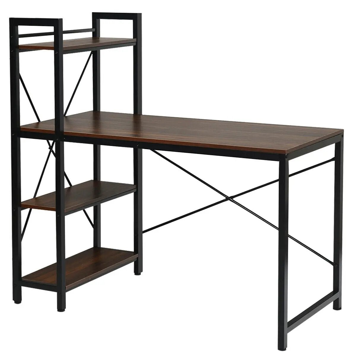 47.5 Inch Writing Study Computer Desk with 4-Tier Shelves by DirectDeals